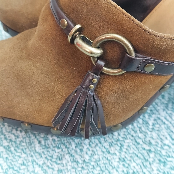 Coach Studded Suede Clogs, sz 8.5 - Picture 8 of 10